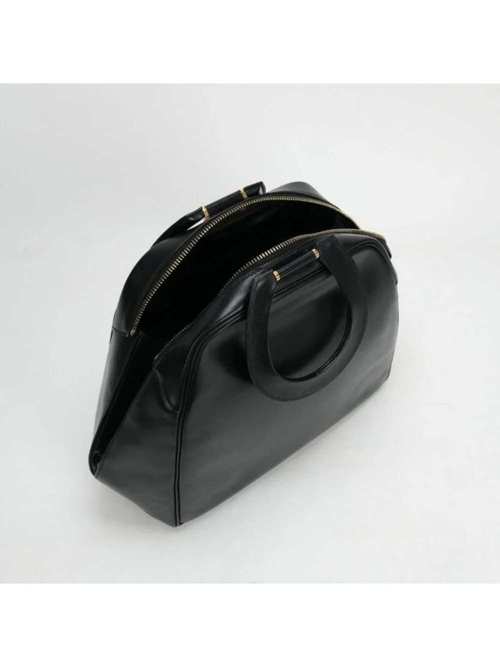 Hermes Tote Box Calf Noir Black Gold Handbag Vintage Antique Out of Print Rare